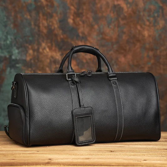 EssVoyage™ Vintage Leather Duffle with Shoe Compartment